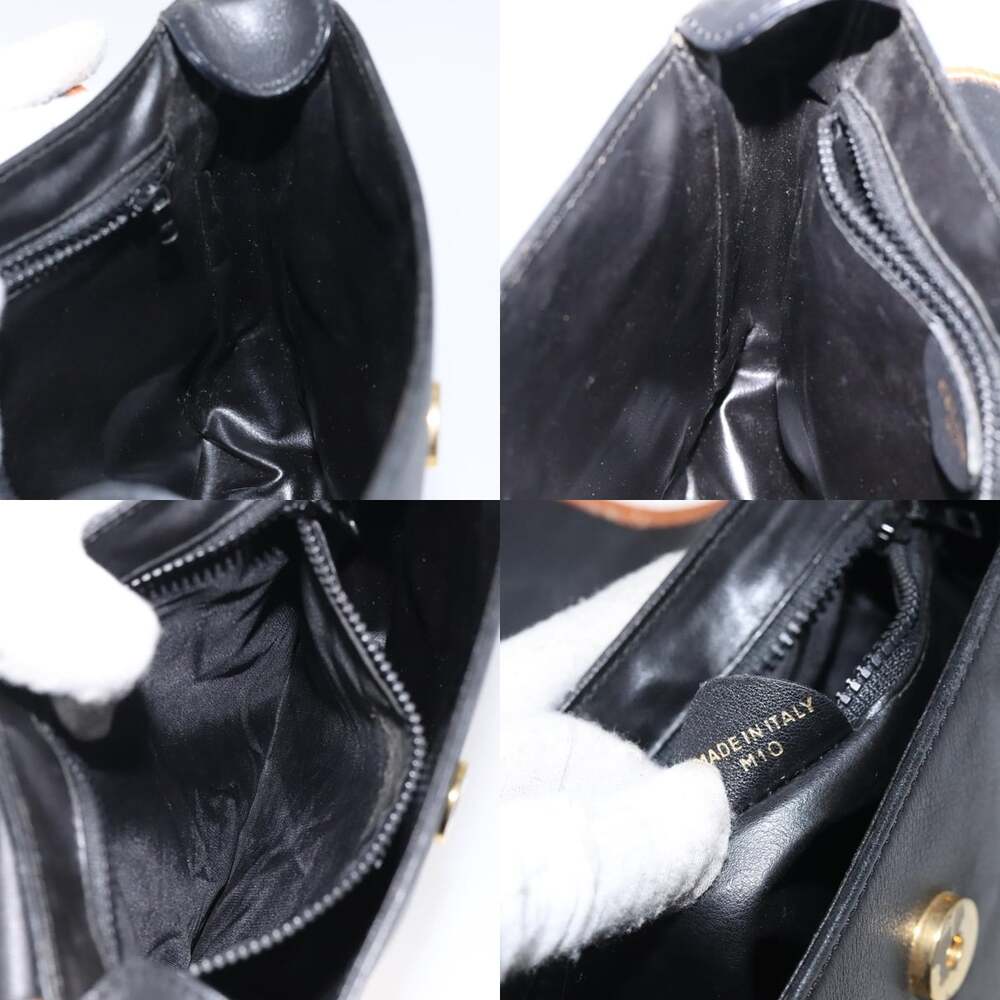 CELINE Shoulder Bag Leather Black Gold - Picture 12 of 12